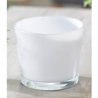 Glas-Übertopf ø 14,5 cm 'weiß'