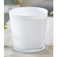 Glas-Übertopf ø 19 cm 'weiß'