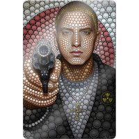 Wall-Art Glasbild "Kunstdruck Rapper Eminem", Schriftzug von Wall-Art