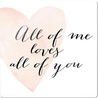Wall-Art Glasbild "Confetti & Cream - All of me loves all of you", 30/0,4/30 cm von Wall-Art