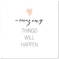 Wall-Art Glasbild "Confetti & Cream Amazing things will happen" von Wall-Art