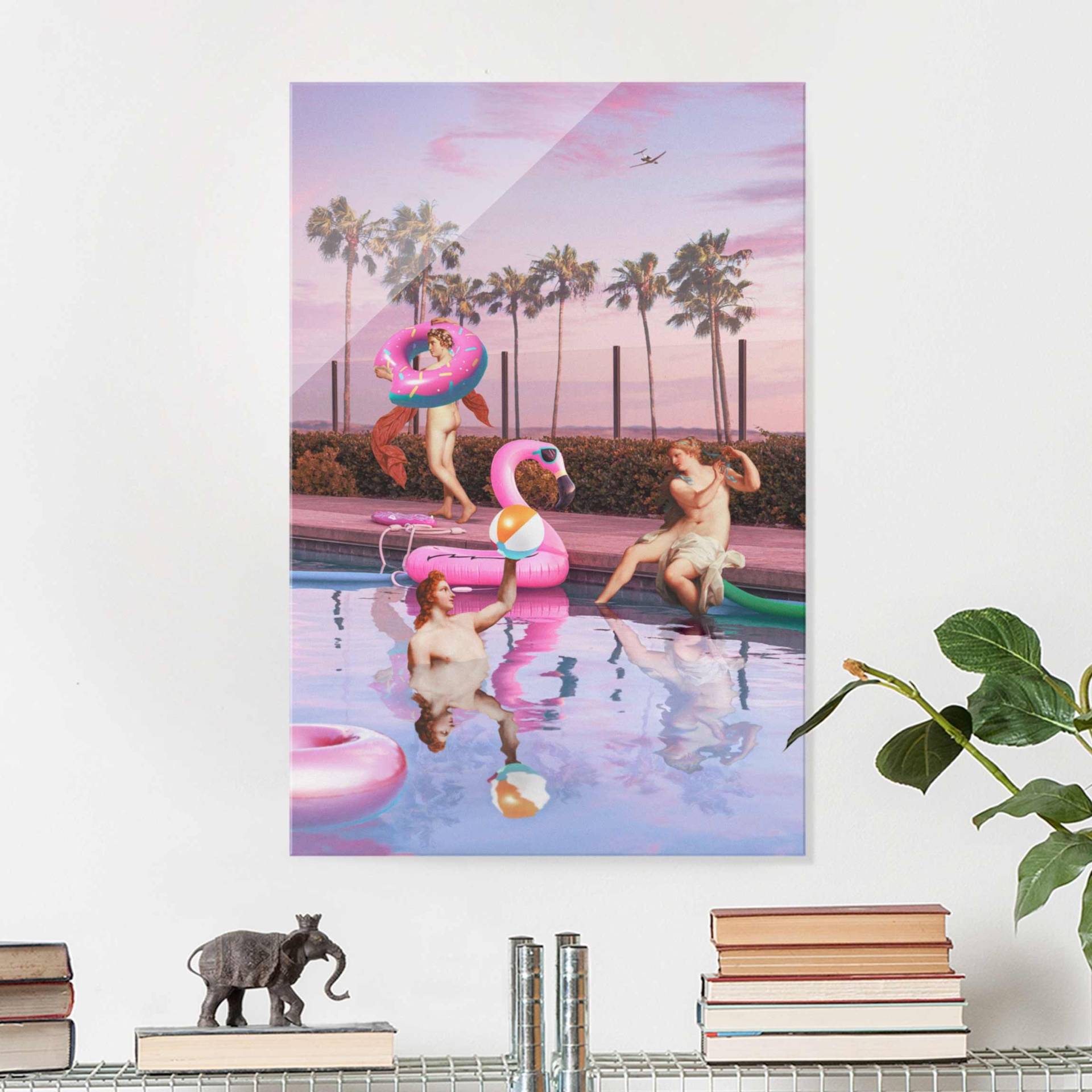 Glasbild - Hochformat Pool Party