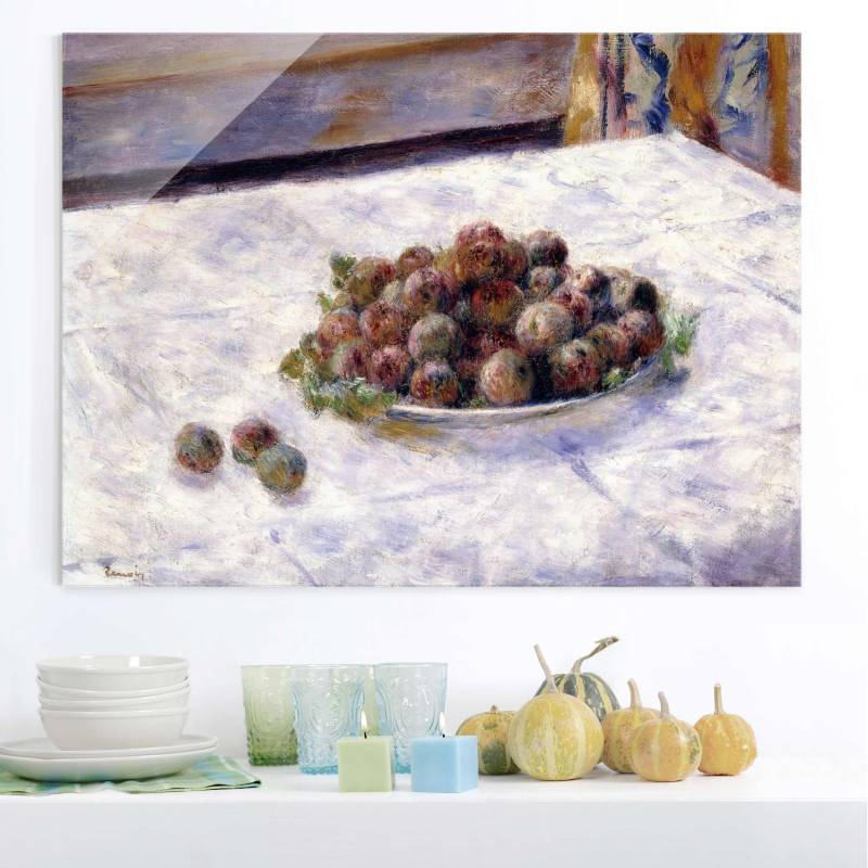 Glasbild Kunstdruck Auguste Renoir - Teller mit Pflaumen