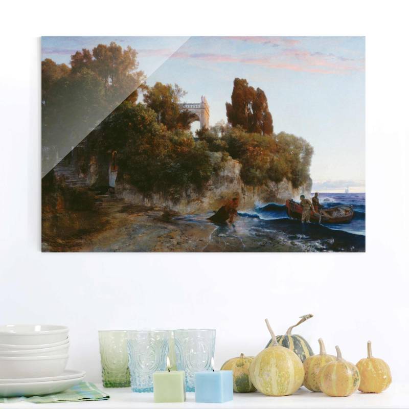 Glasbild - Querformat Arnold Böcklin - Schloss am Meer