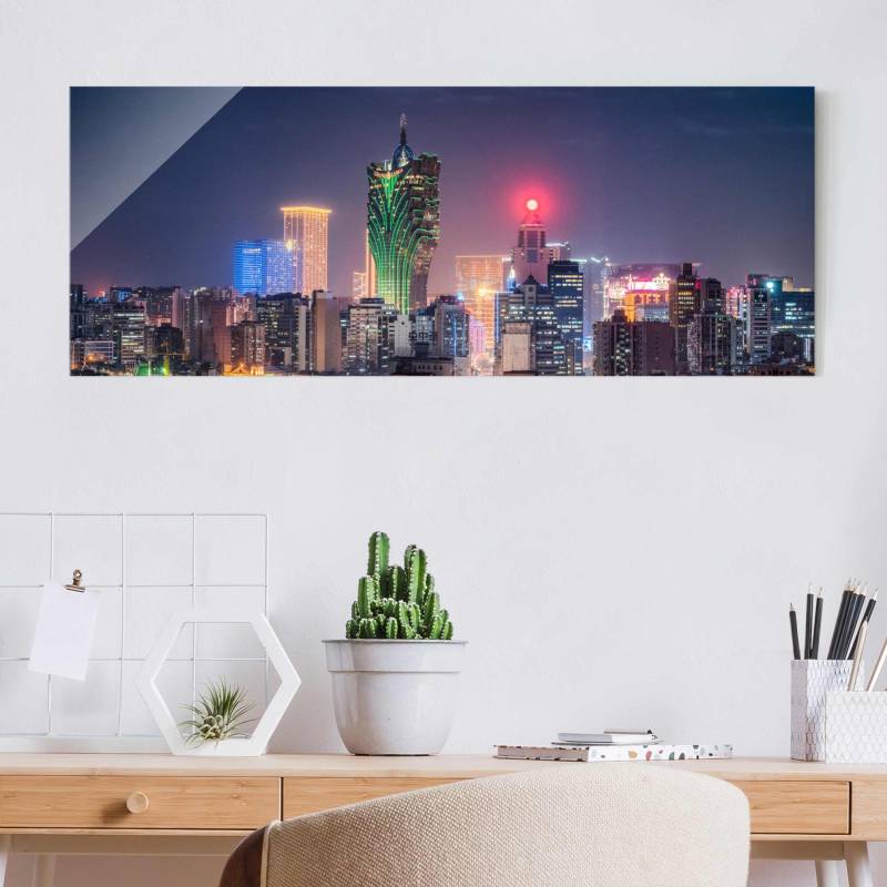 Glasbild Nachtlichter von Macau