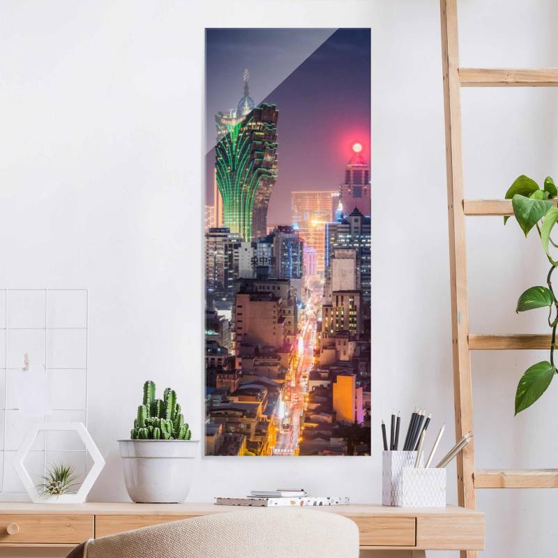 Glasbild Nachtlichter von Macau