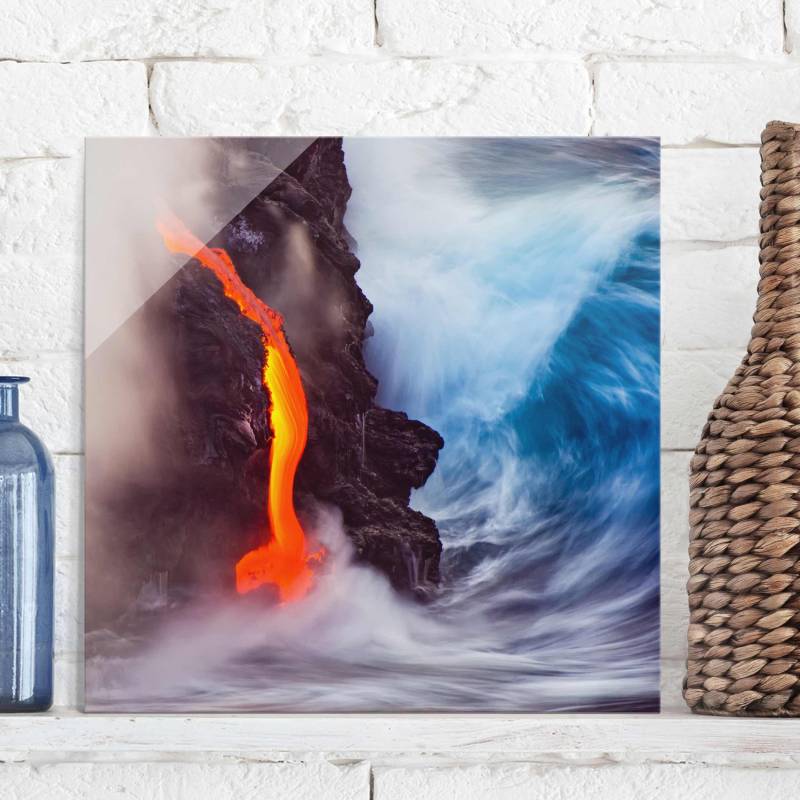 Glasbild - Quadrat Elemente der Natur