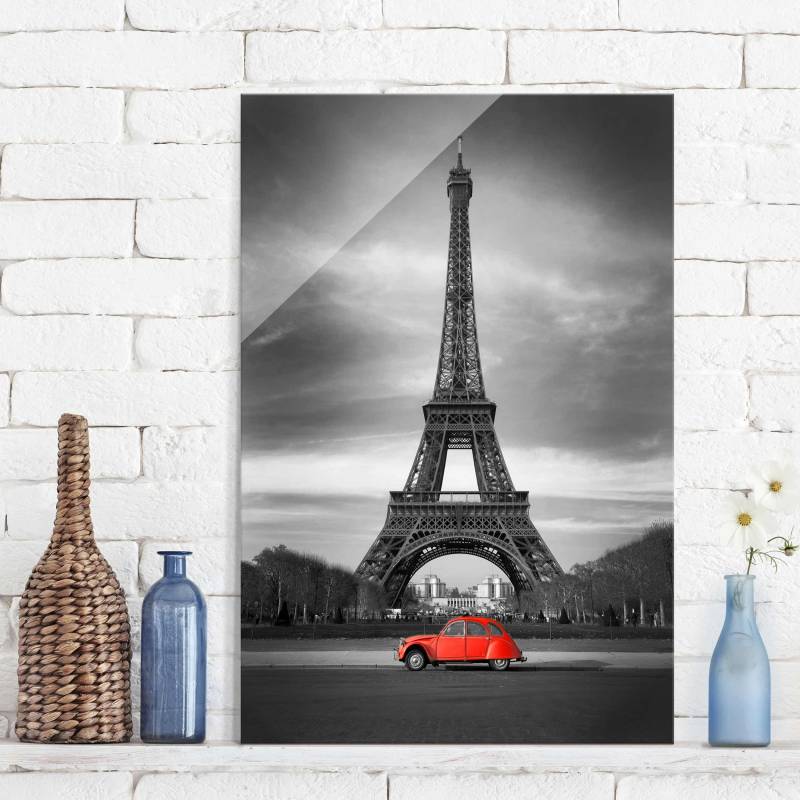 Glasbild Schwarz-Weiß Spot on Paris