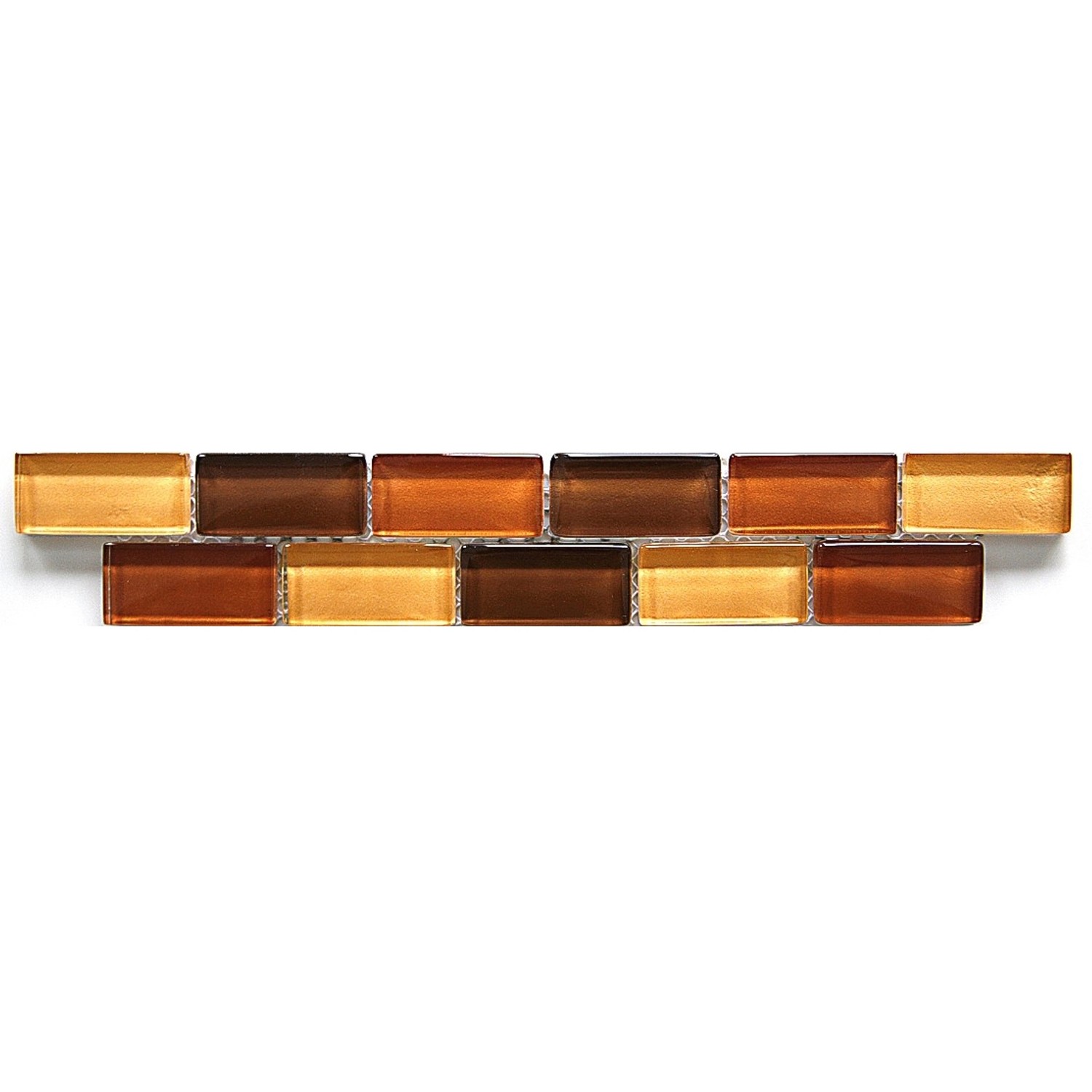 Glasbordüre Brick Braun Mix 5 cm x 30 cm von -