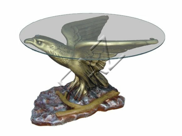 Glastisch Tische Tisch Statue Figur Tisch Beistell Sofa Wohnzimmer Adler