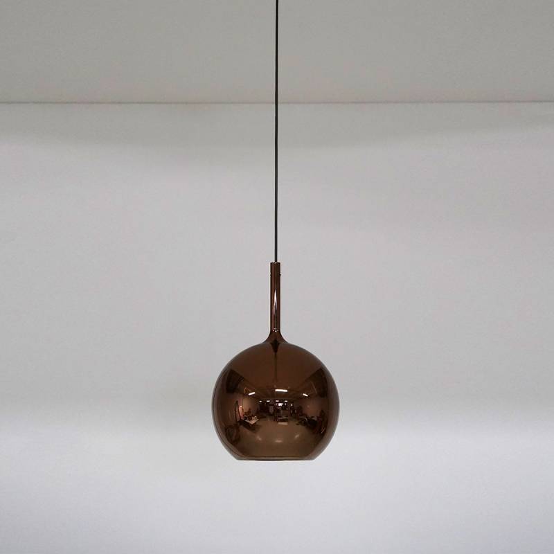 Glo 0811-20 Mini Pendelleuchte Ø: 13 cm, Bronze Glas, 2 m