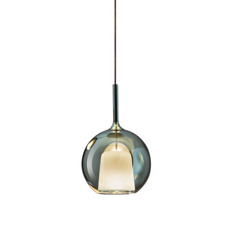 Glo 0811-20 Mini Pendelleuchte Ø: 13 cm, Grün Glas, 2 m