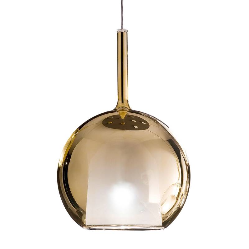 Glo 0811-23 Large Pendelleuchte Ø: 38 cm, Gold Glas, Weiß, 4 m