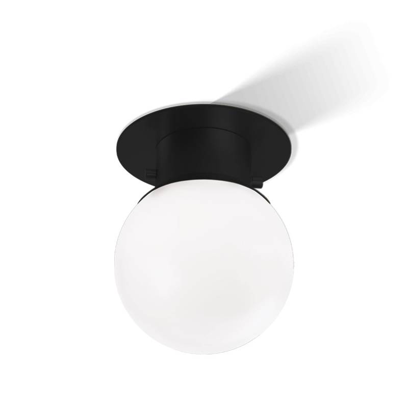 Globe 20 Deckenleuchte Badezimmer, Ø: 20 cm, H: 24,2 cm, Schwarz matt