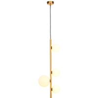 Goldene Hängelampe Messing Glas blendarm G9 L:22,5 cm von Zaklad Wielobranzowy Export-Import-Jupiter