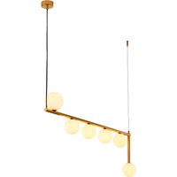 Goldene Pendelleuchte Messing Glas wohnlich 106 cm lang von Zaklad Wielobranzowy Export-Import-Jupiter