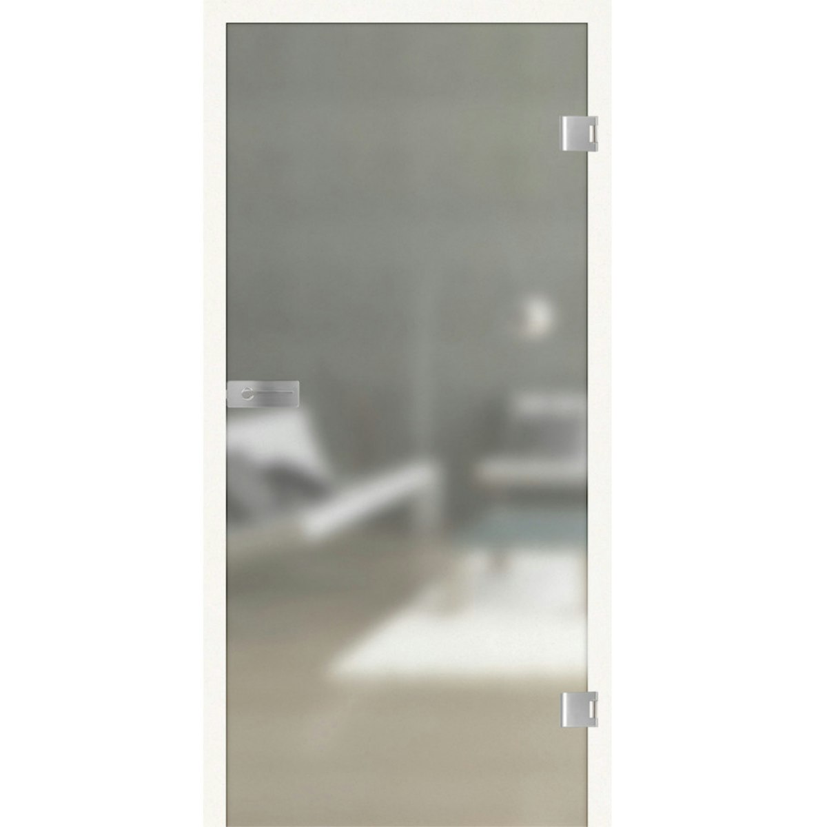 Griffwerk Glasdrehtür (ESG) SNOWWHITE 501 ESG PURE WHITE matt 709x2097x8mm Studio/Office DIN L von Griffwerk