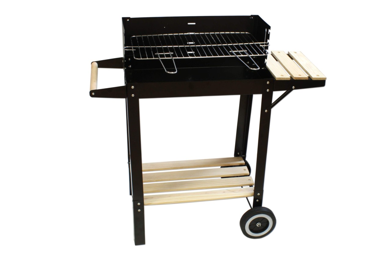 Grillwagen KYNAST DELUXE eckig auf Rollen schwarz
