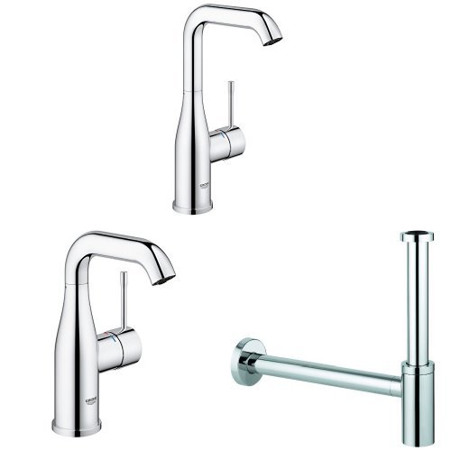 Grohe Essence Einhand-Waschtischbatterie (glatter Körper, L-Size) 23541001 + Waschtischarmatur + Waschtische
