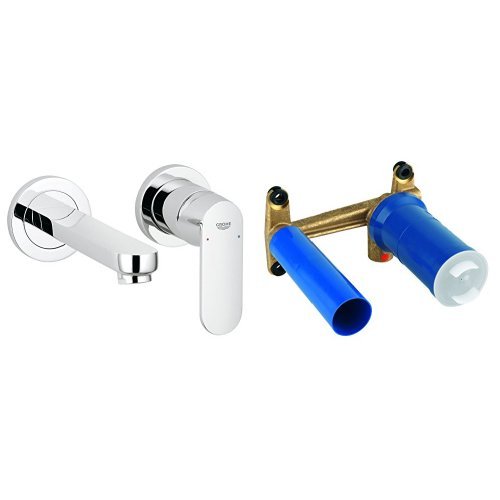 Grohe Eurosmart Cosmopolitan 2-Loch Waschtischbatterie, 19381000, Wandmontage + Grohe Einhand Unterputz-Universal-Einbaukörper