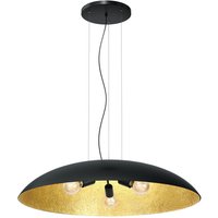 Große Hängelampe Stoff E27 Schwarz Gold Ø100 cm rund Große Hängelampe Stoff E27 Schwarz Gold Ø100 cm rund von Luminex