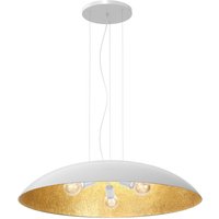 Große Hängelampe Stoff E27 Weiß Gold Ø100 cm rund Große Hängelampe Stoff E27 Weiß Gold Ø100 cm rund von Luminex