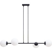 Große Hängelampe blendarm Glas Metall 85 cm E27 Schwarz von Belis