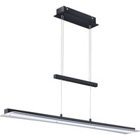 Große LED Hängelampe Metall Glas Touch Dimmer Schwarz von Trio