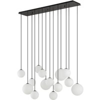 Große Pendelleuchte Glas Metall Schwarz Weiß G9 14-flmg Große Pendelleuchte Glas Metall Schwarz Weiß G9 14-flmg von Nowodvorski