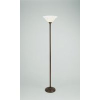 Großer Deckenfluter Glas Messing Antik E27 174 cm von Berliner Messingleuchten