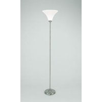 Großer Deckenfluter Glas Messing in Nickel E27 181 cm von Berliner Messingleuchten