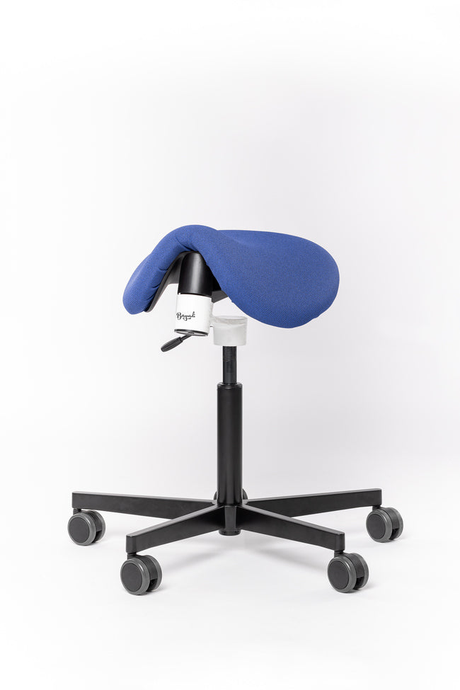 Großer Hocker Aurelia Stoffüberzug blau