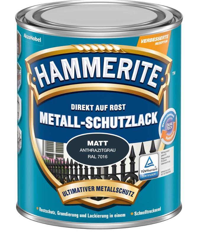 HAMMERITE Metall-Schutzlack Matt SB Anthrazitgrau 750ML - 5272546 von Hammerite