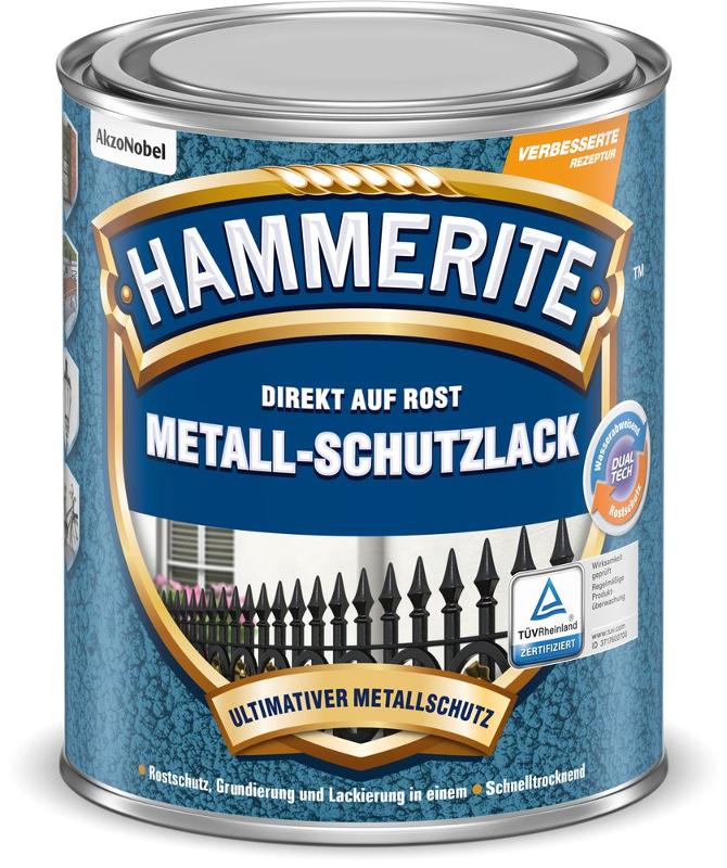 HAMMERITE Metallschutz-Lack Hammerschlag Schwarz 2,5l - 5087624 von Hammerite