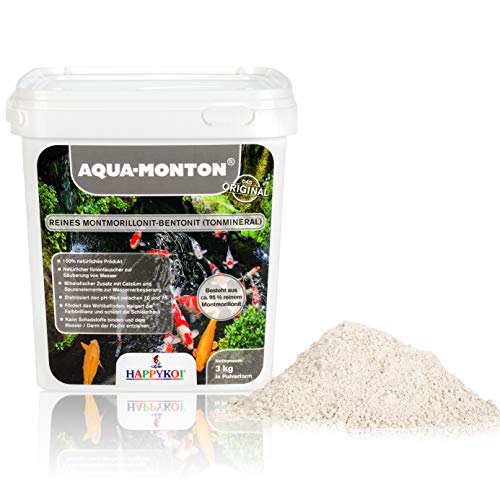 HAPPYKOI® Aqua-Monton® reines Montmorillonit-Bentonit Tonmineral HAPPYKOI® Aqua-Monton Aqua Mont 3 kg von Happy Koi