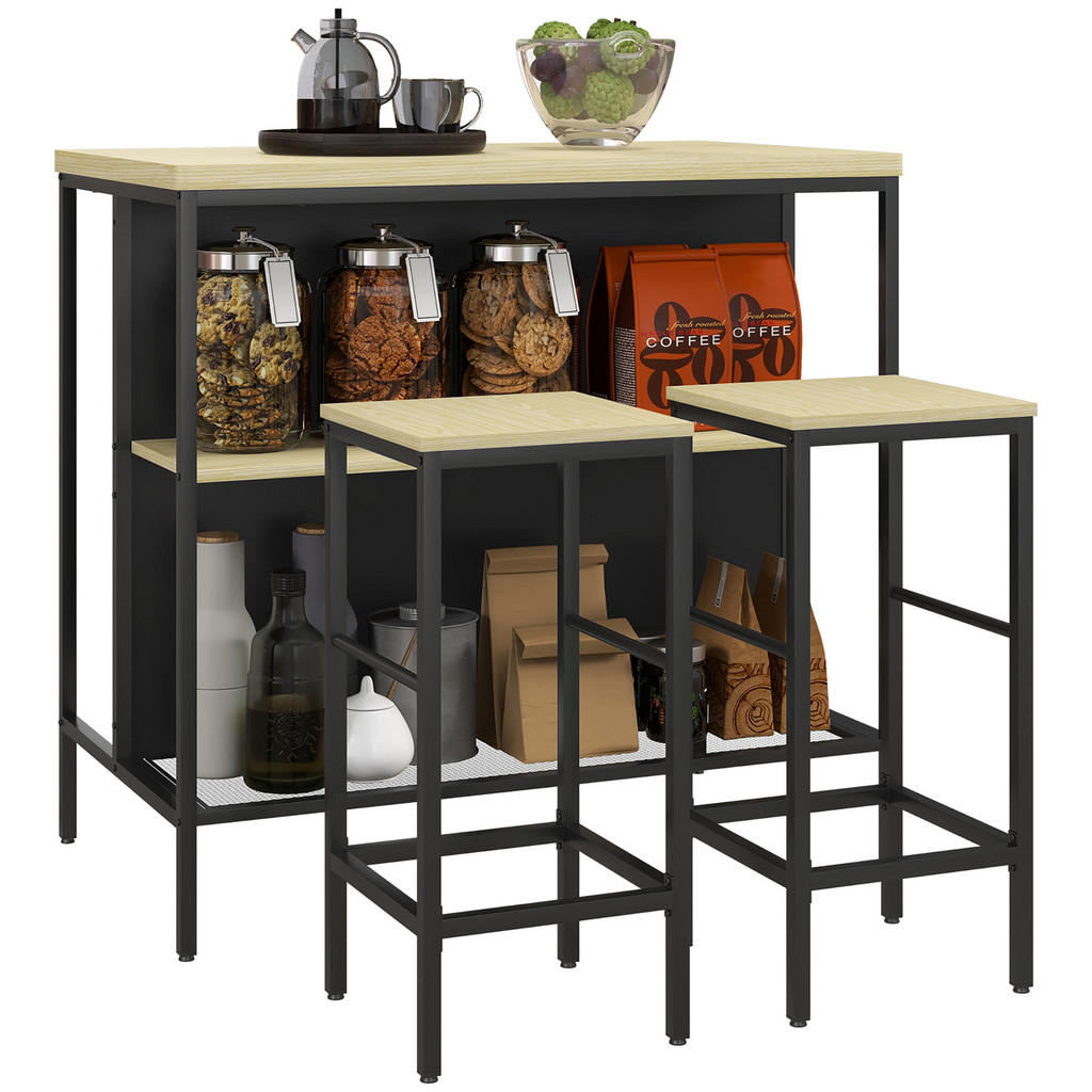 HOMCOM BARTISCH-SET, Eiche HOMCOM BARTISCH-SET, Eiche