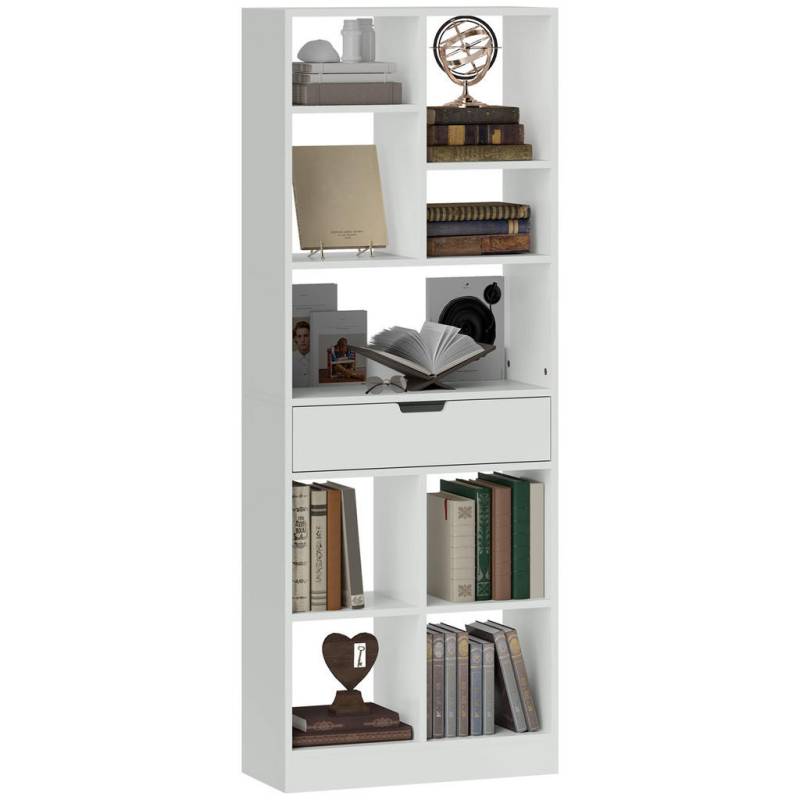 HOMCOM BÜCHERREGAL Weiß