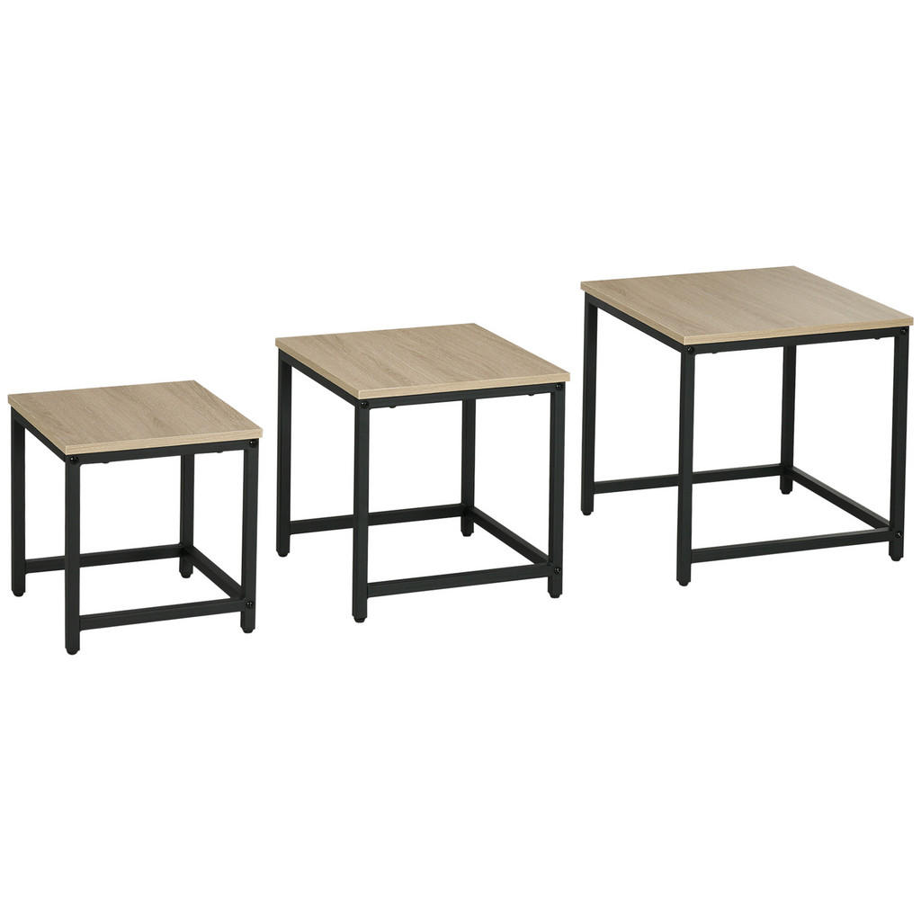 HOMCOM COUCHTISCH-SET Natur
