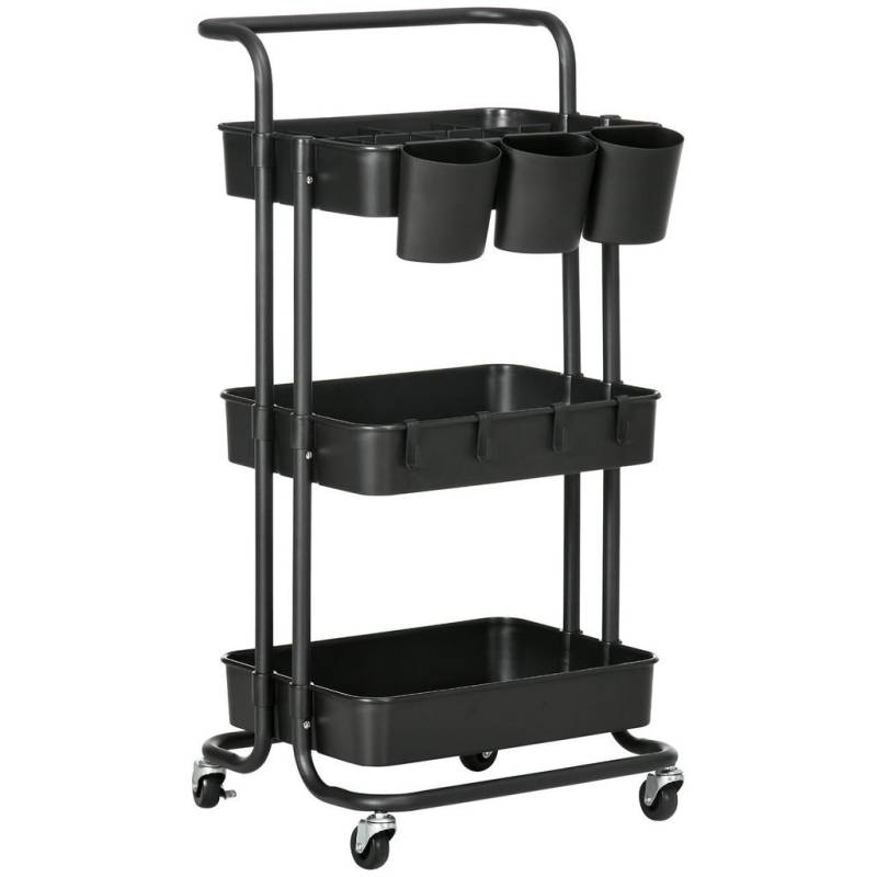 HOMCOM SERVIERWAGEN Schwarz