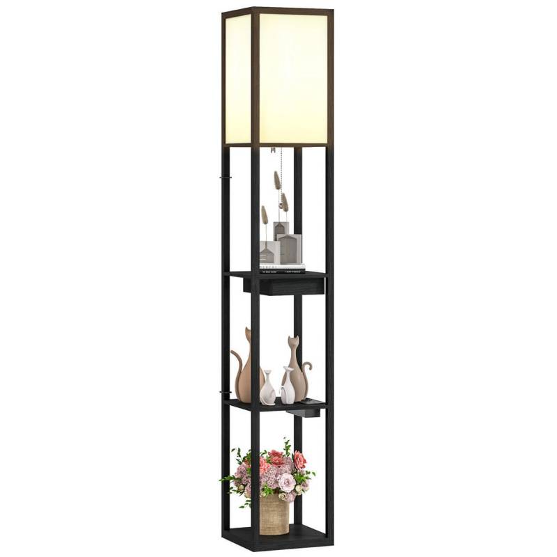 HOMCOM STEHLAMPE, Schwarz