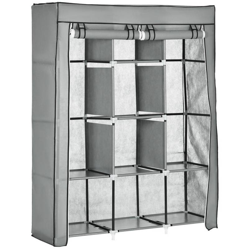 HOMCOM STOFFSCHRANK, Hellgrau