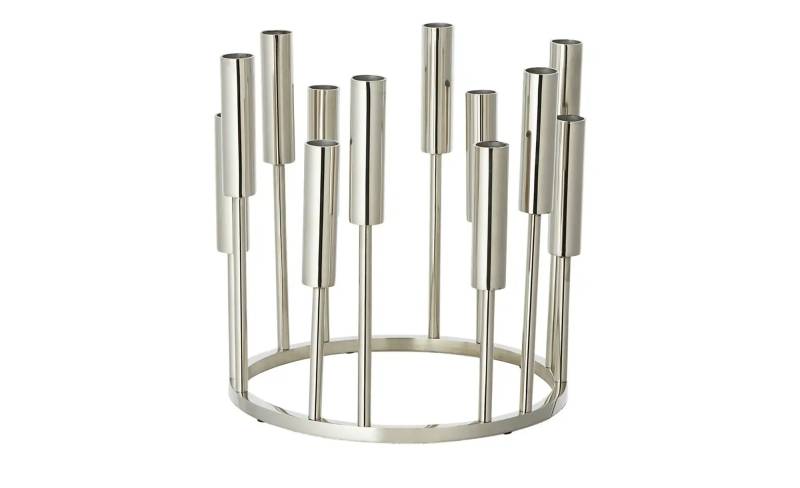 HOME STORY 12er-Kerzenhalter   ¦ silber ¦ Eisen ¦ Maße (cm): H: 26  Ø: 25 Accessoires > Kerzen & Kerzenständer > Kerzenständer - Höffner
