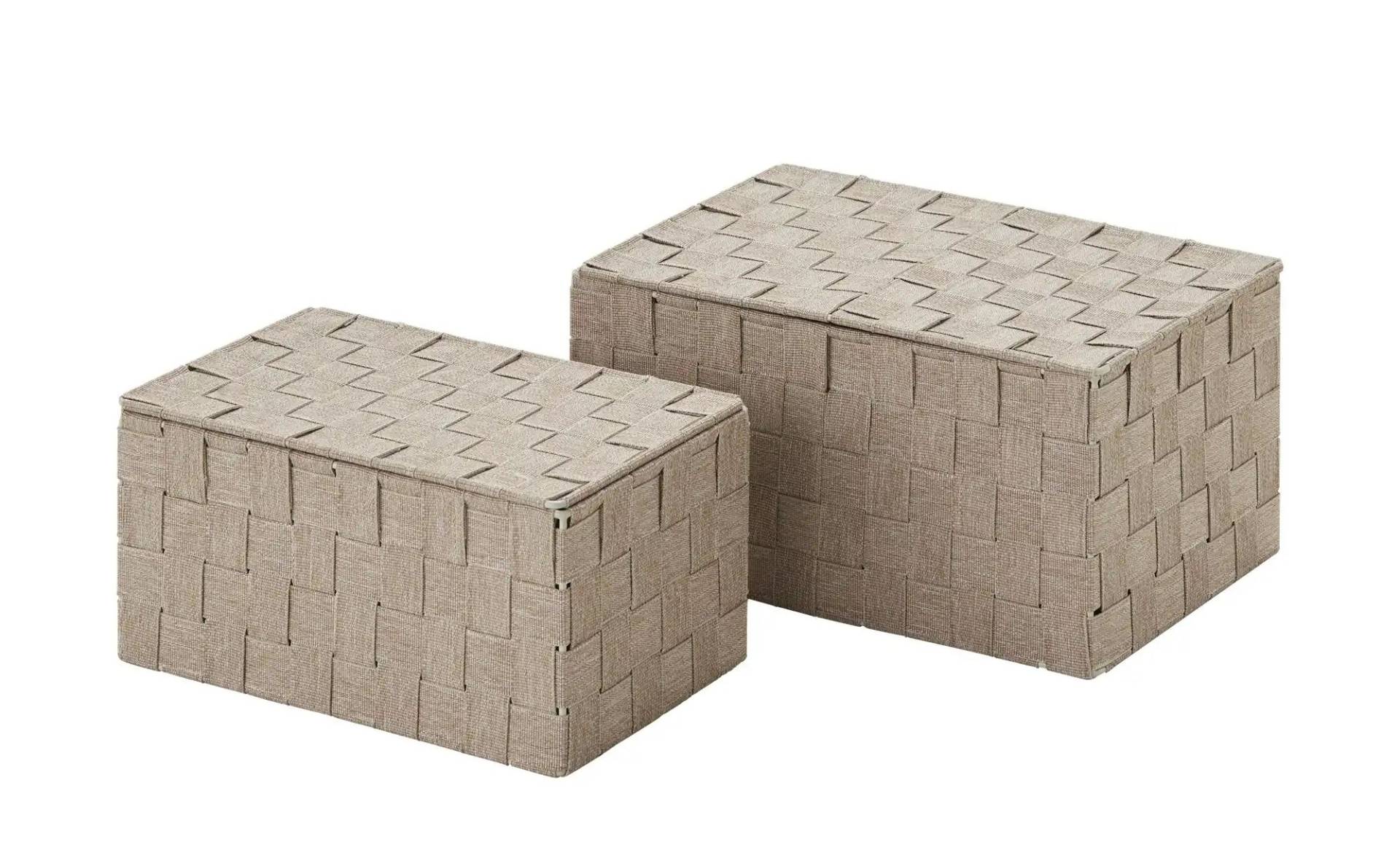 HOME STORY Aufbewahrungskorb  2er Set   ¦ braun ¦ Polyester,Metall ¦ Maße (cm): B: 30 H: 14 T: 20.0 Aufbewahrung > Körbe - Höffner