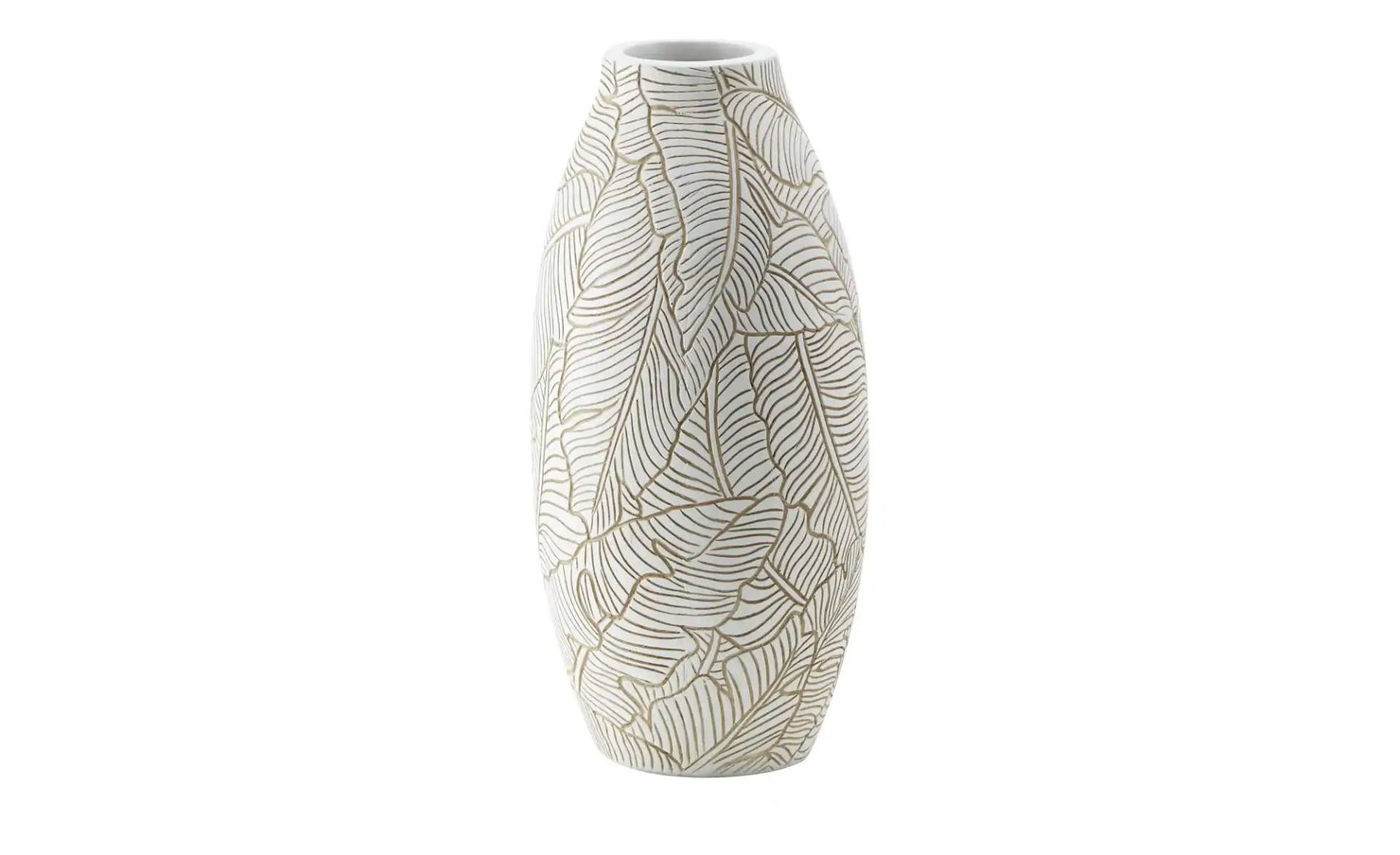 HOME STORY Deko Vase   ¦ weiß ¦ Polyresin (Kunstharz) ¦ Maße (cm): H: 32  Ø: 15.0 Dekoration > Vasen - Möbel Kraft