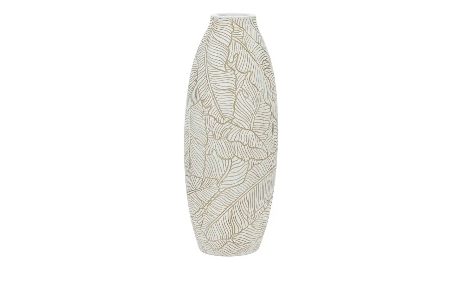 HOME STORY Deko Vase   ¦ weiß ¦ Polyresin (Kunstharz) ¦ Maße (cm): H: 43  Ø: 17.0 Dekoration > Vasen - Möbel Kraft