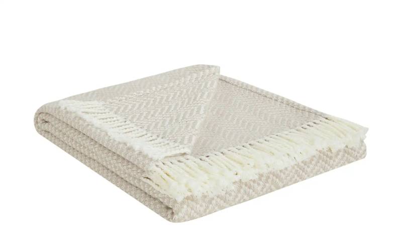 como Jacquard Plaid  Zick Zack ¦ beige ¦ Maße (cm): B: 130 Heimtextilien > Kuscheldecken - Möbel Kraft
