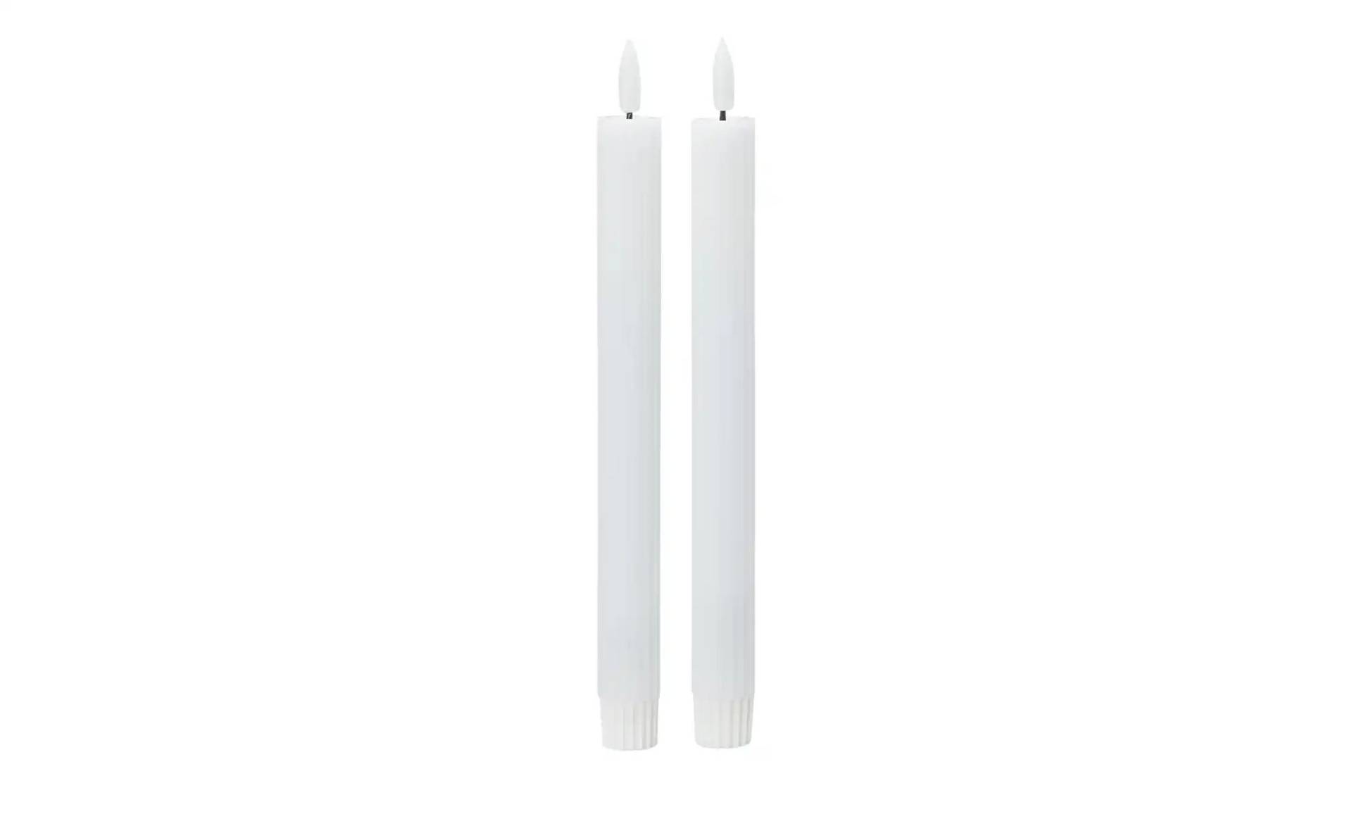 HOME STORY LED Stabkerze  2er Set   ¦ weiß ¦ Wachs,Kunststoff ¦ Maße (cm): H: 25  Ø: 2.4 Accessoires > Kerzen & Kerzenständer - Höffner