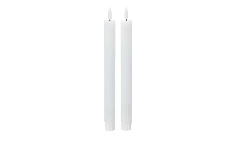 HOME STORY LED Stabkerze  2er Set   ¦ weiß ¦ Wachs,Kunststoff ¦ Maße (cm): H: 25  Ø: 2.4 Dekoration > Kerzen & Kerzenständer > Kerzen & Teelichter - Möbel Kraft