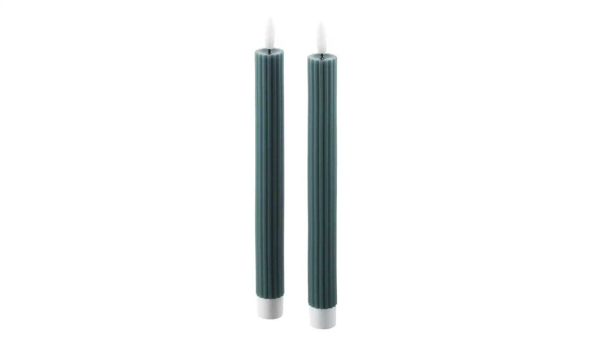 HOME STORY LED Stabkerze  2er Set   ¦ grün ¦ Paraffin,Kunststoff ¦ Maße (cm): H: 20  Ø: 2.2 Weihnachten - Höffner