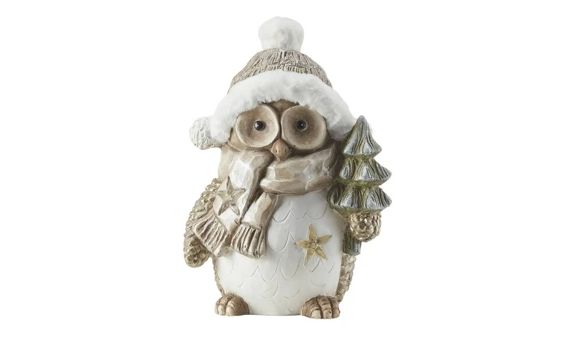 HOME STORY LED Wintereule   ¦ braun ¦ Magnesia,Kunststoff,Polyester ¦ Maße (cm): B: 24 H: 35,5 T: 18.0 Weihnachten - Höffner